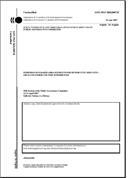 Convenis per a alts funcionaris basats en l'acompliment: experiències de nacions pertanyents a l'OCDE i d'altres països
