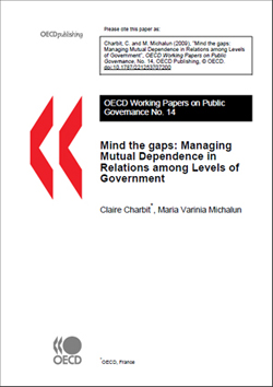 OCDE, Charbit, C.; Michalun, M. (2009), Mind the gaps: Managing Mutual Dependence in Relations among Levels of Government, Documents de Treball de l’OCDE sobre Governança Pública, núm. 14, Publicacions de l’OCDE
