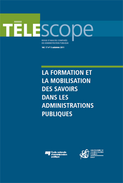 ENAP del Quebec (2011). Télescope. La formation et la mobilisation des savoirs dans les administrations publiques, vol. 17, n. 3, tardor de 2011